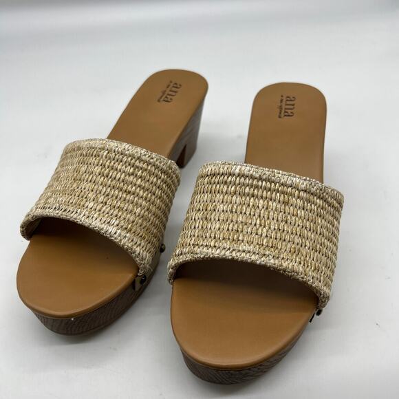 a.n.a Womens Robinson Heeled Sandals Natural Brown Size 10M - Picture 2 of 10